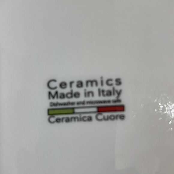 Ceramics Cuore Serving Bowl 12 Cup & 12 In Round Limone Made Italy Floral Lemons - Picture 5 of 5